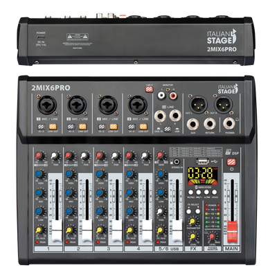Mixer Audio con Lettore, Registratore ed Effetti  2MIX6 PRO